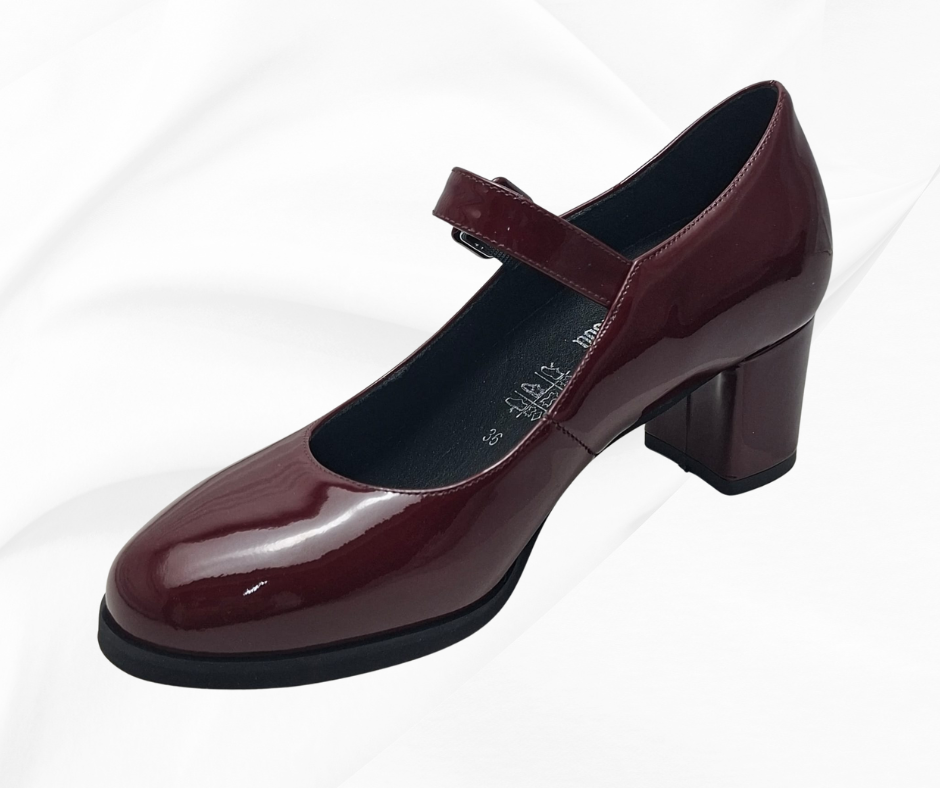 CMC 2329 BORDO scarpa molto comoda con tacco e cinturino
