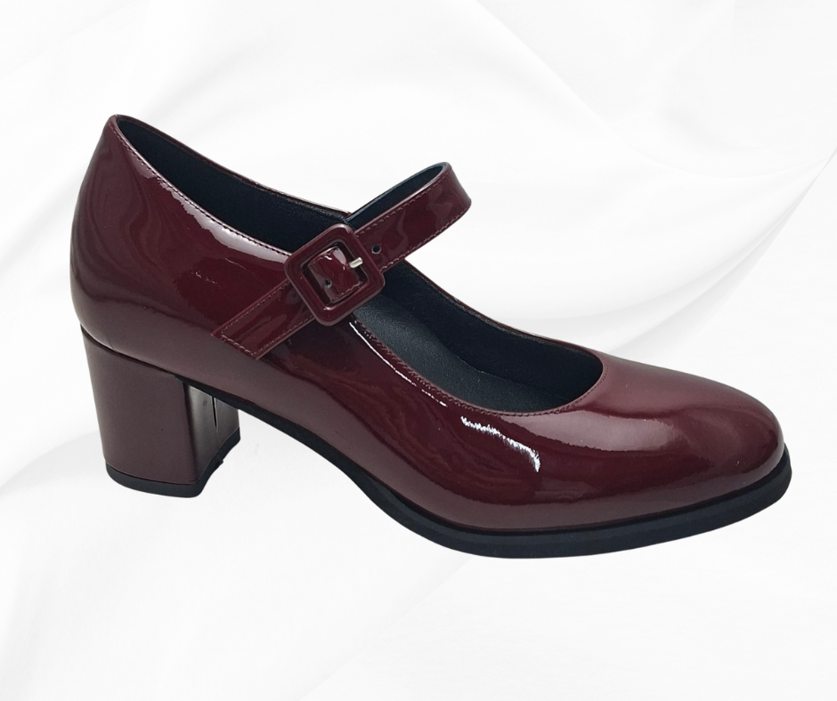 CMC 2329 BORDO scarpa molto comoda con tacco e cinturino