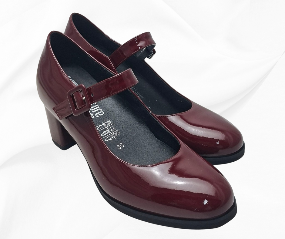 CMC 2329 BORDO scarpa molto comoda con tacco e cinturino