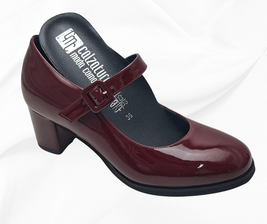 CMC 2329 BORDO scarpa molto comoda con tacco e cinturino