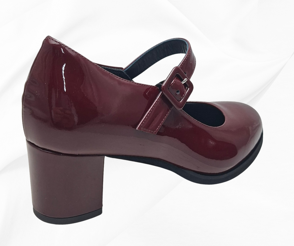 CMC 2329 BORDO scarpa molto comoda con tacco e cinturino