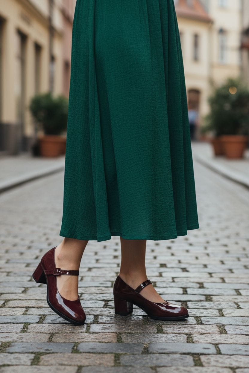 CMC 2329 BORDO scarpa molto comoda con tacco e cinturino