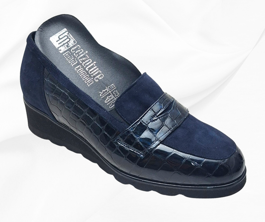 CMC 2347 BLU scarpa comoda con plantare estraibile CALZATURE MODA COMODA