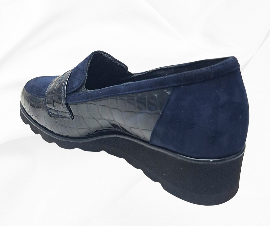 CMC 2347 BLU scarpa comoda con plantare estraibile CALZATURE MODA COMODA