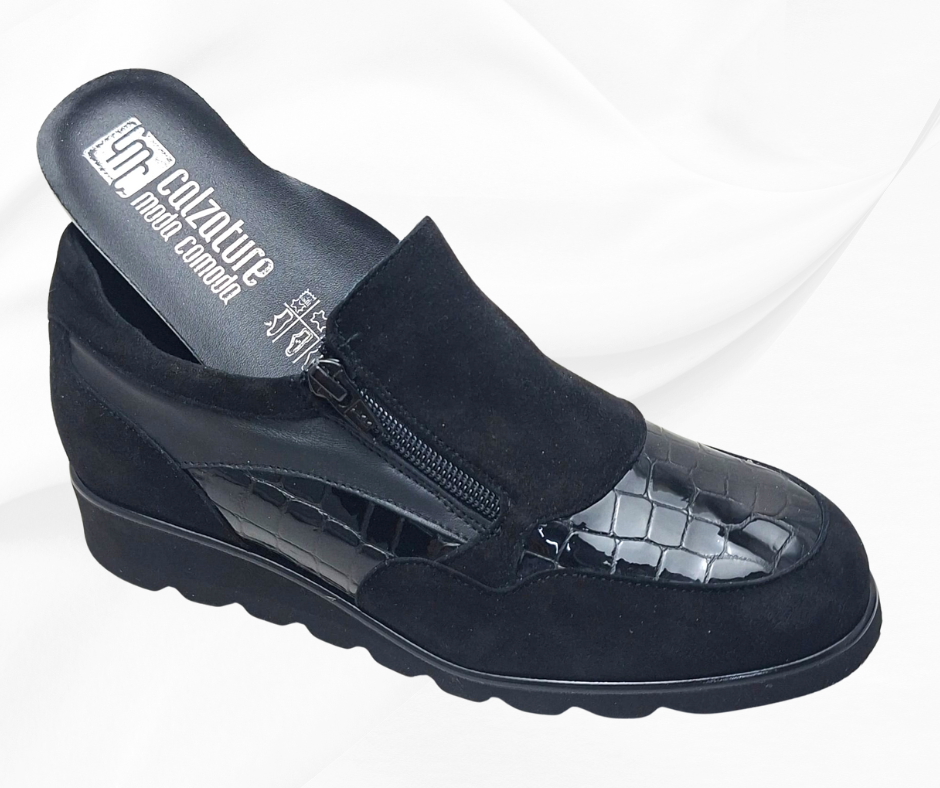 CMC 2349 NERO scarpa comoda con plantare estraibile