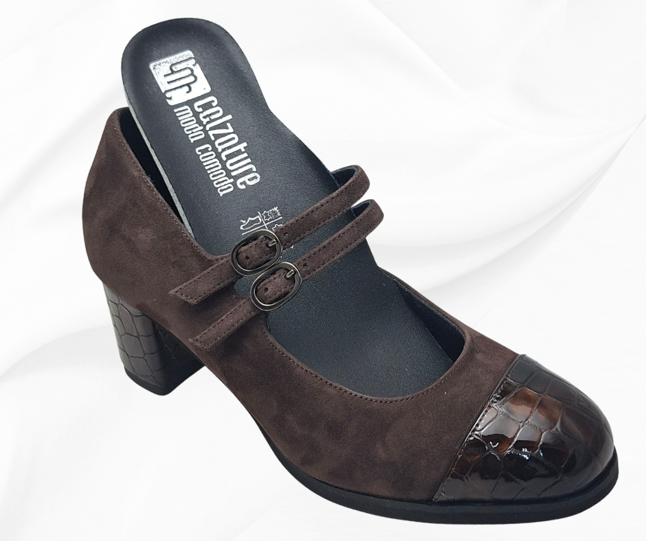 CMC 2466 MORO scarpa molto comoda con tacco e cinturino (Copia)