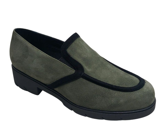 CONFORT 2474 VERDONE scarpa comoda donna accollata in camoscio