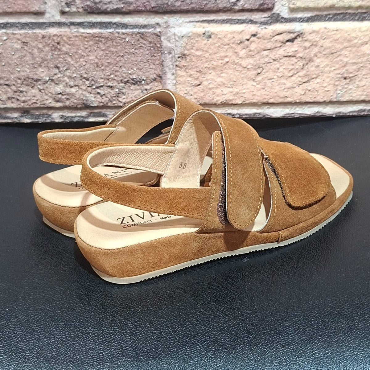 Sandalo in pelle con doppio stretch Ziviani 3065 BRUCIATO