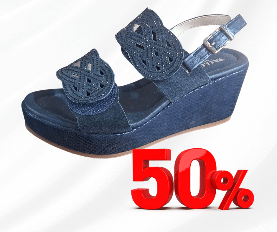 Sandalo Valleverde con doppio stretch e fibbia 32210 Blu
