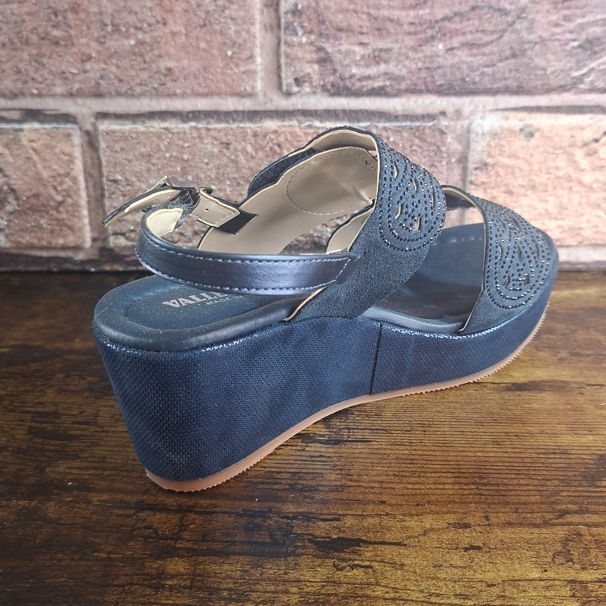 Sandalo Valleverde con doppio stretch e fibbia 32210 Blu