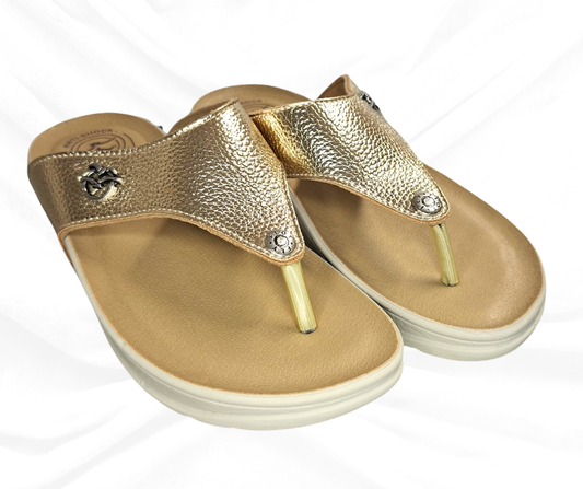 Infradito in pelle colore platino Fly Flot 38 G55 4B