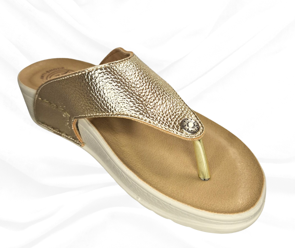 Infradito in pelle colore platino Fly Flot 38 G55 4B