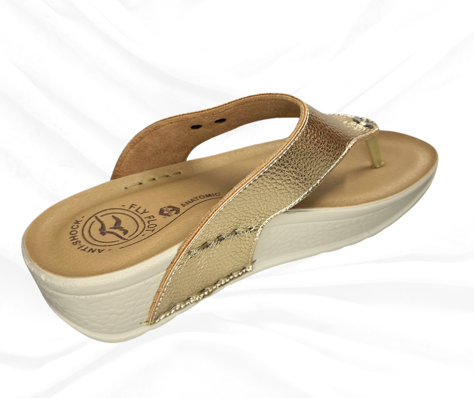 Infradito in pelle colore platino Fly Flot 38 G55 4B