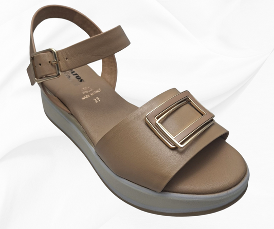 REPO 40291 CAMEL sandalo comodo donna con cinturino con fibbia