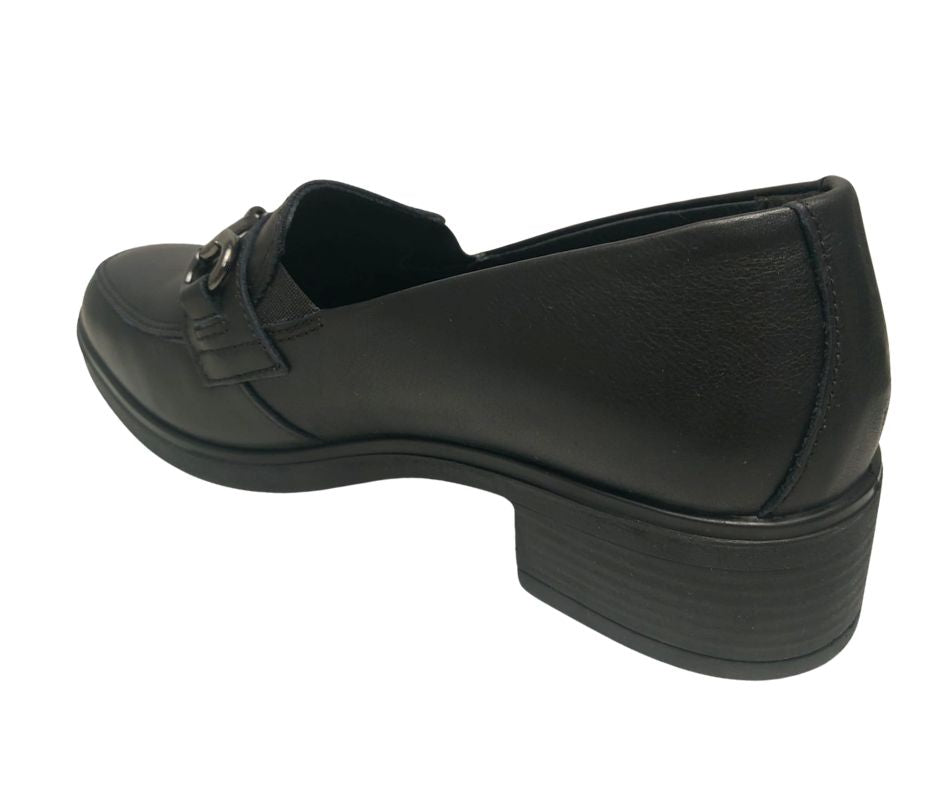 ENVAL SOFT 47501 NERO mocassino comodo donna con tacco 3 cm