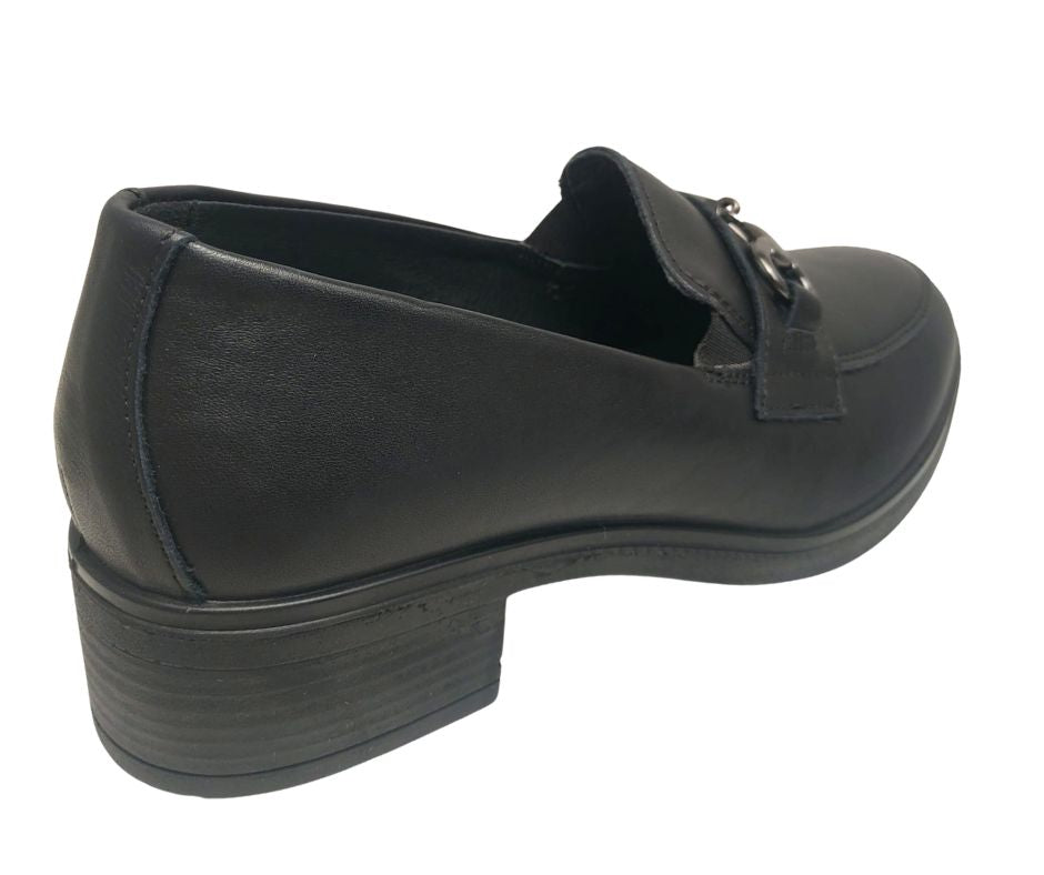 ENVAL SOFT 47501 NERO mocassino comodo donna con tacco 3 cm