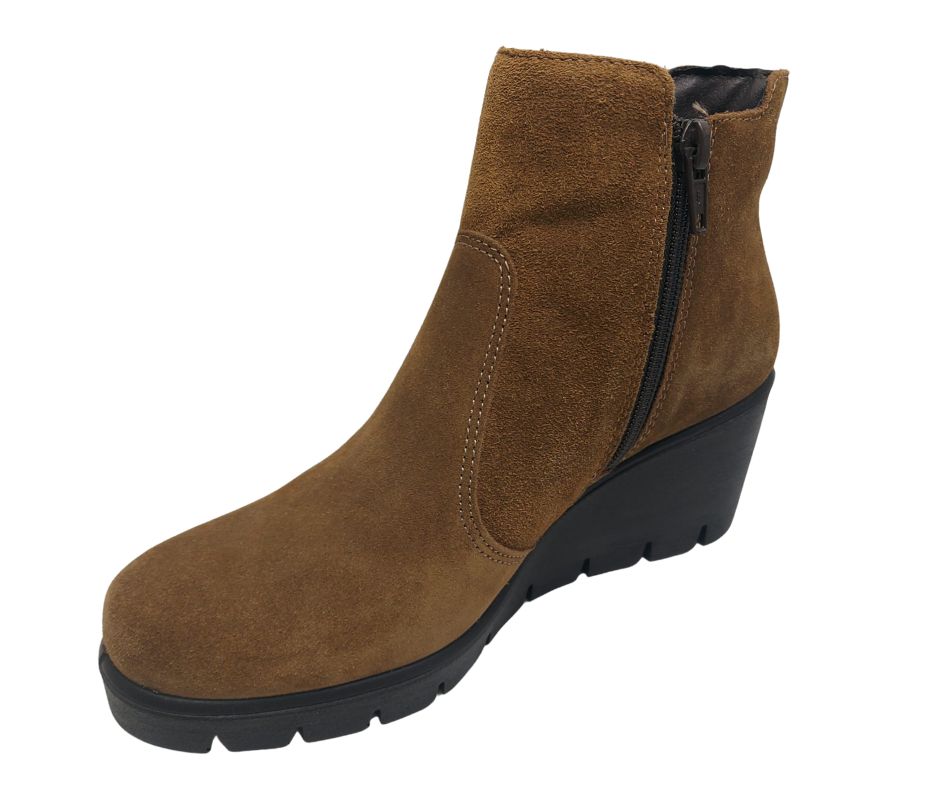 ENVAL SOFT 47630 COGNAC stivaletto in camoscio con zeppa