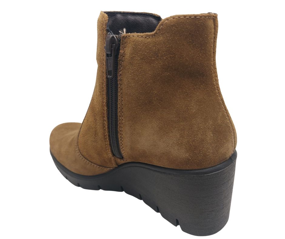 ENVAL SOFT 47630 COGNAC stivaletto in camoscio con zeppa