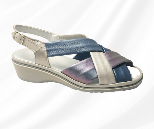 MARALSHOES 522J BLU sandalo anatomico molto comodo per piedi sensibili