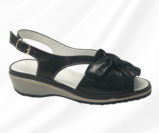 MARALSHOES 531A NERO sandalo anatomico molto comodo per piedi sensibili