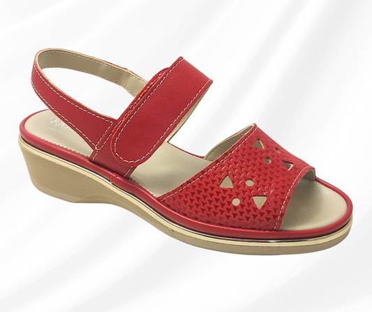 MARALSHOES 533A ROSSO sandalo anatomico molto comodo con stretch