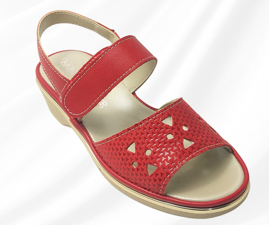 MARALSHOES 533A ROSSO sandalo anatomico molto comodo con stretch