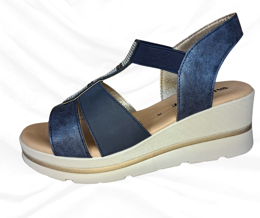 Sandalo comodo Valleverde 55581 Blu