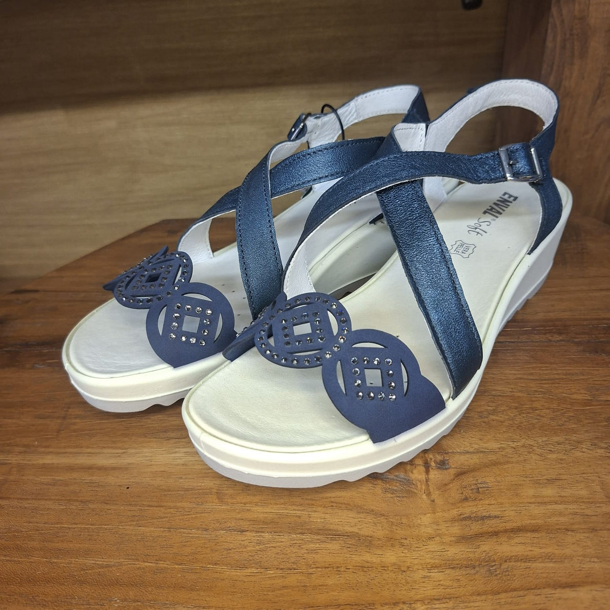 Sandalo ENVAL SOFT 57812 jeans con zeppa