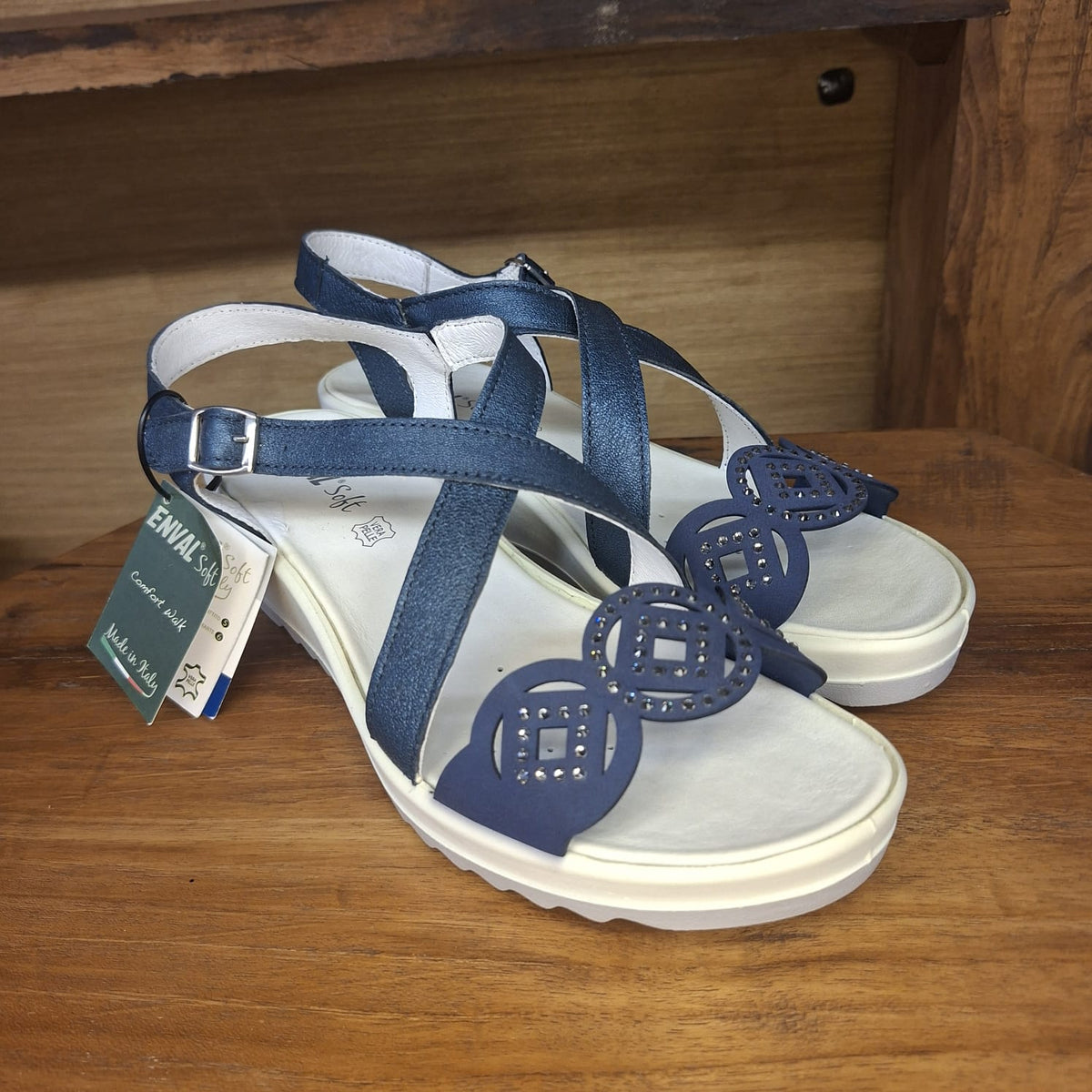 Sandalo ENVAL SOFT 57812 jeans con zeppa