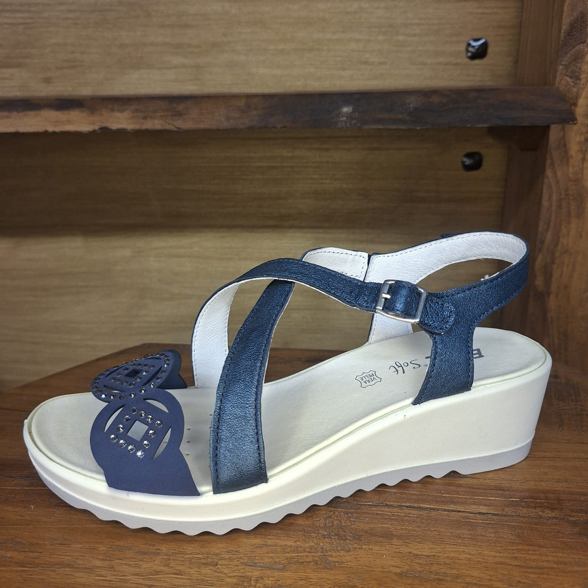 Sandalo ENVAL SOFT 57812 jeans con zeppa