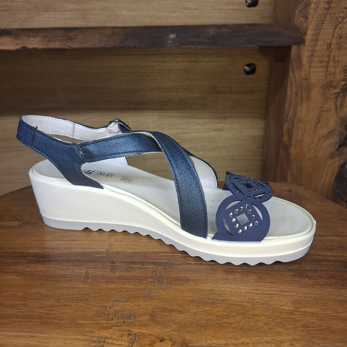 Sandalo ENVAL SOFT 57812 jeans con zeppa