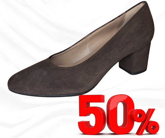 Decolte in camoscio con tacco CONFORT 5913 nutell