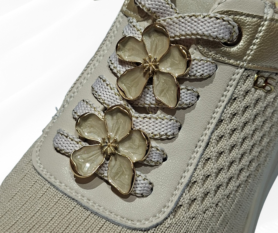 Sneaker donna casual con zeppa alta 5 cm DONNA SERENA 6037 platino
