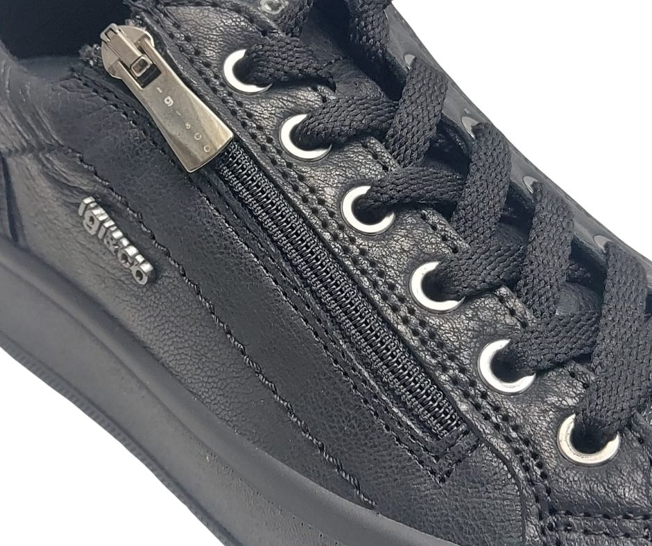 IGI&CO 66696 NERO scarpa comoda sportiva con lacci e lampo