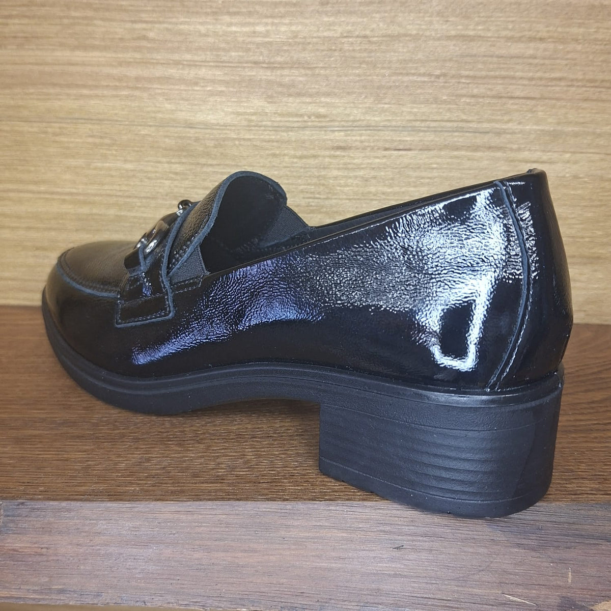 Mocassino in pelle lucida Enval Soft 67500 NERO
