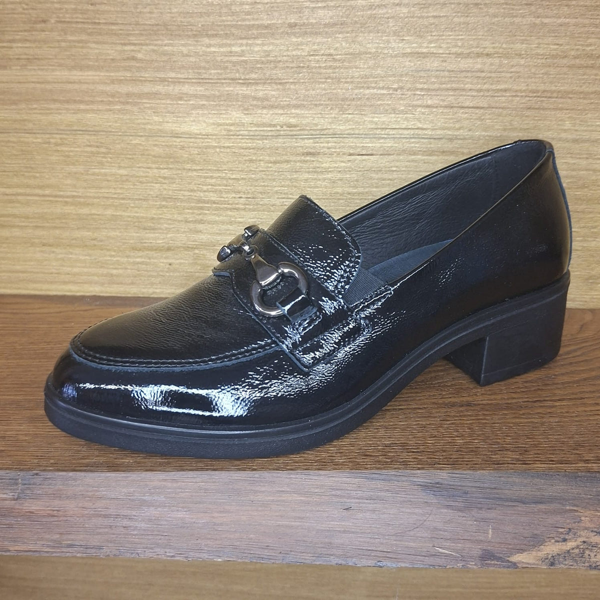 Mocassino in pelle lucida Enval Soft 67500 NERO