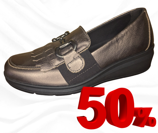 Scarpa accollata in pelle Enval Soft 67632 BRONZO