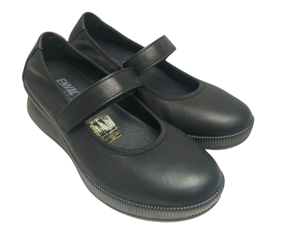 ENVAL SOFT 67820 NERO scarpa comoda con cinturino stretch