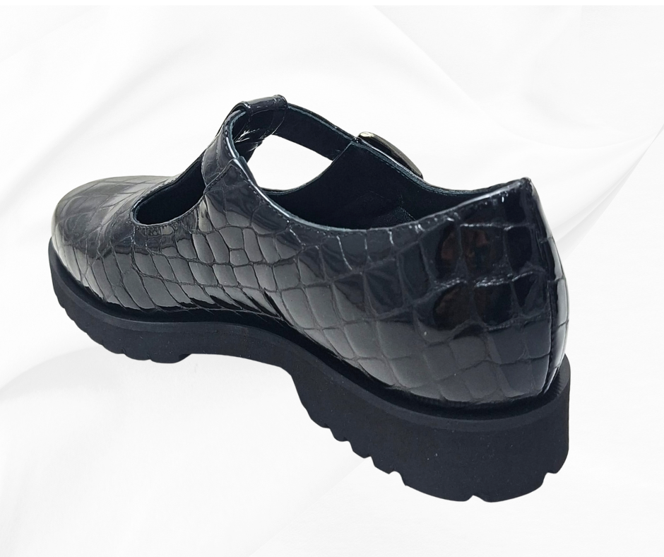 CMC 2459 NERO scarpa con fibbia predisposta per plantari Calzature Moda Comoda