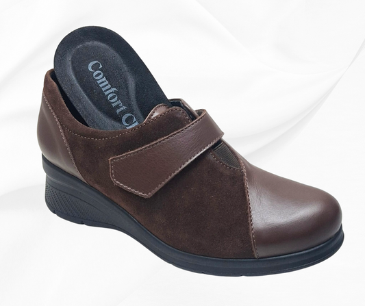 COMFORT CLASS 8104 MARRON scarpa comoda donna con stretc predisposta per plantari Calzature Moda Comoda