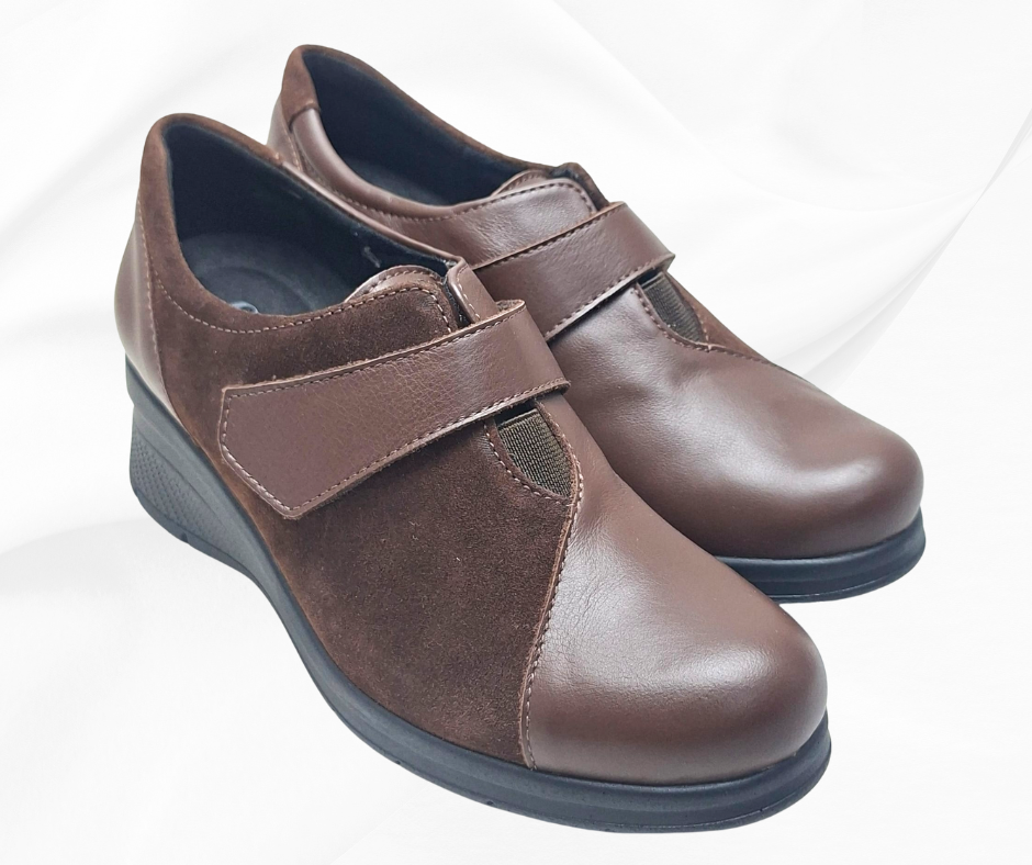 COMFORT CLASS 8104 MARRON scarpa comoda donna con stretc predisposta per plantari Calzature Moda Comoda