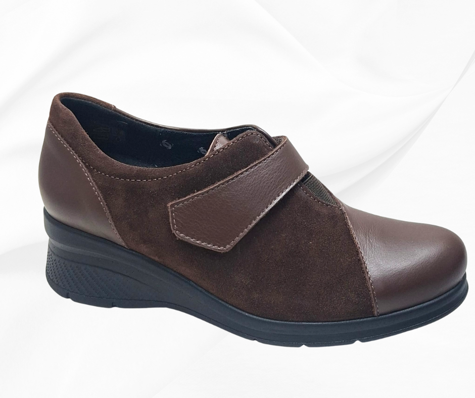 COMFORT CLASS 8104 MARRON scarpa comoda donna con stretc predisposta per plantari Calzature Moda Comoda