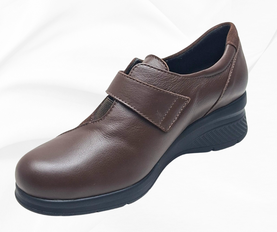COMFORT CLASS 8104 MARRON scarpa comoda donna con stretc predisposta per plantari Calzature Moda Comoda