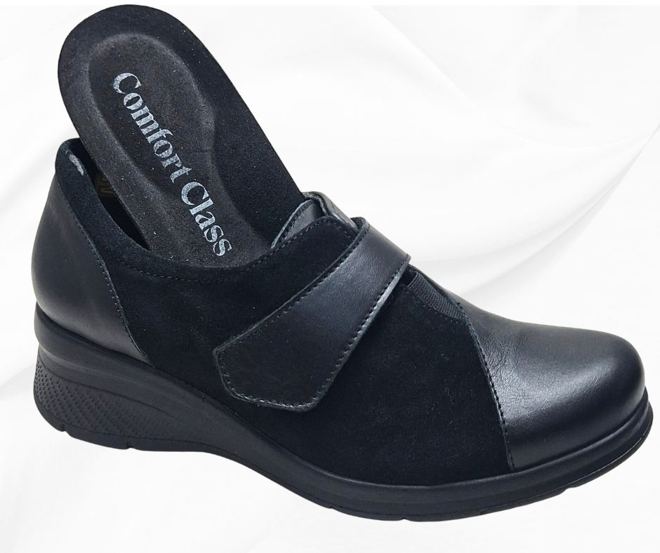 COMFORT CLASS 8104 NEGRO scarpa comoda donna con stretc predisposta per plantari Calzature Moda Comoda