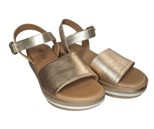 Sandalo comodo donna in pelle REPO 83222 rame