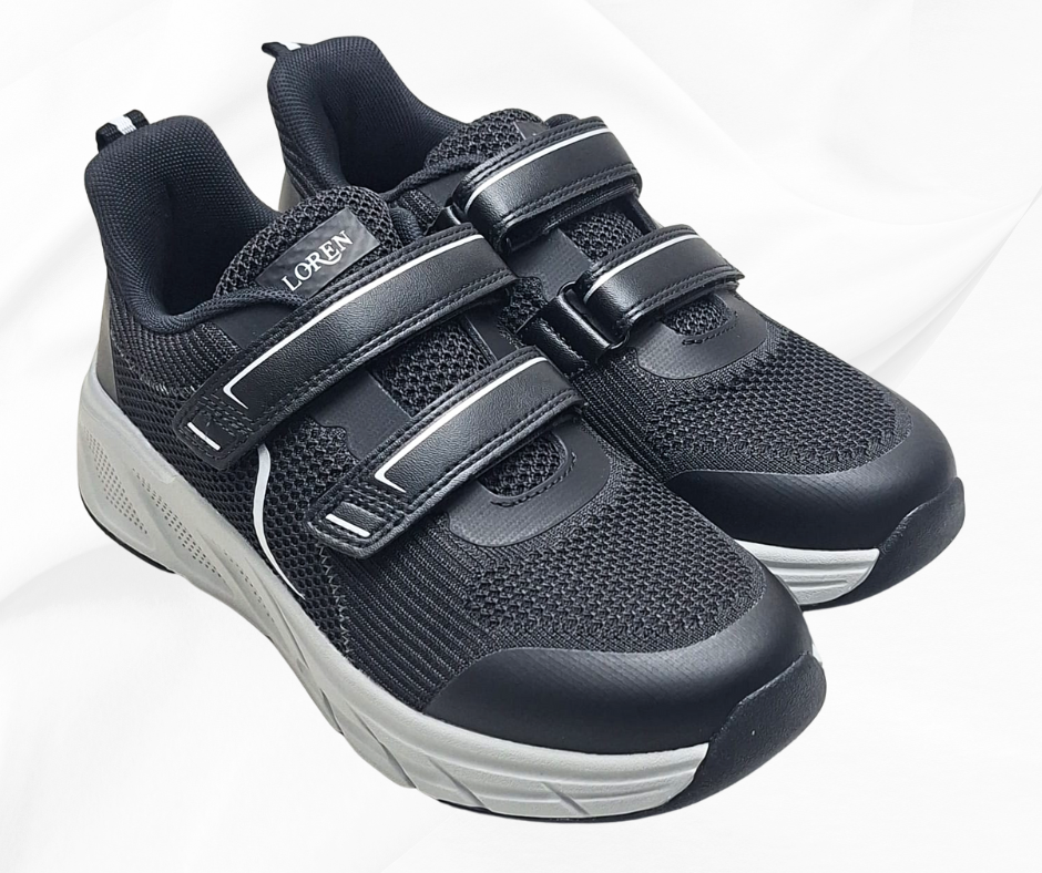 LOREN A2004 NERO sneaker donna con stretch predisosta per plantari