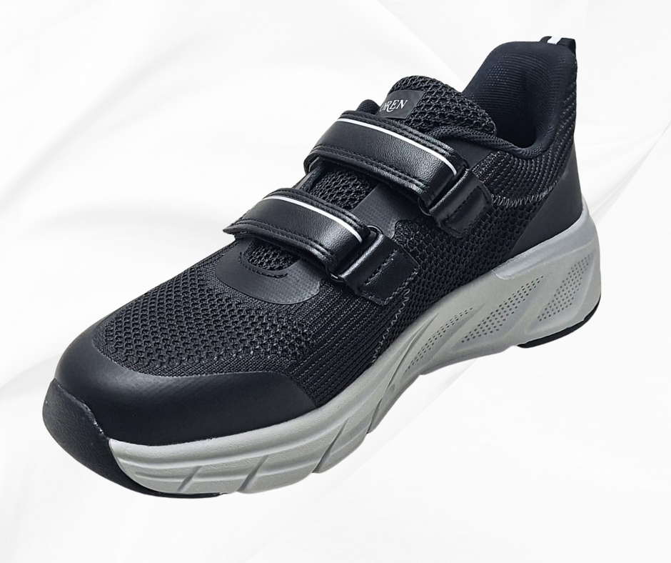 LOREN A2004 NERO sneaker donna con stretch predisosta per plantari