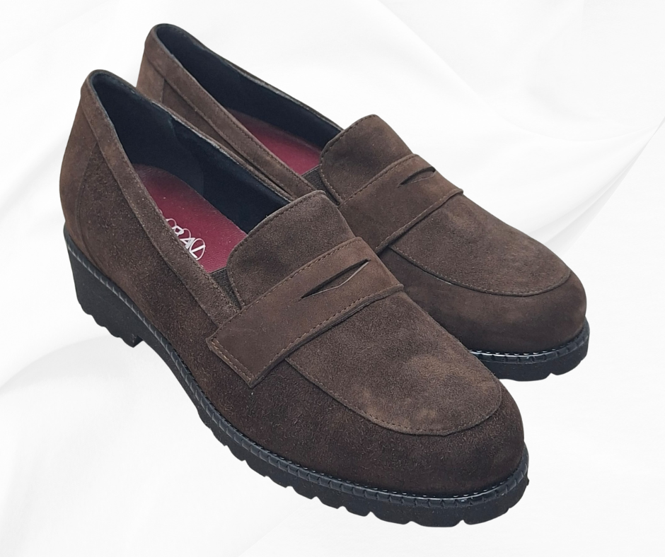 MARAL B012 CAMOSCIO MARRONE mocassino comodo predisposto per plantari