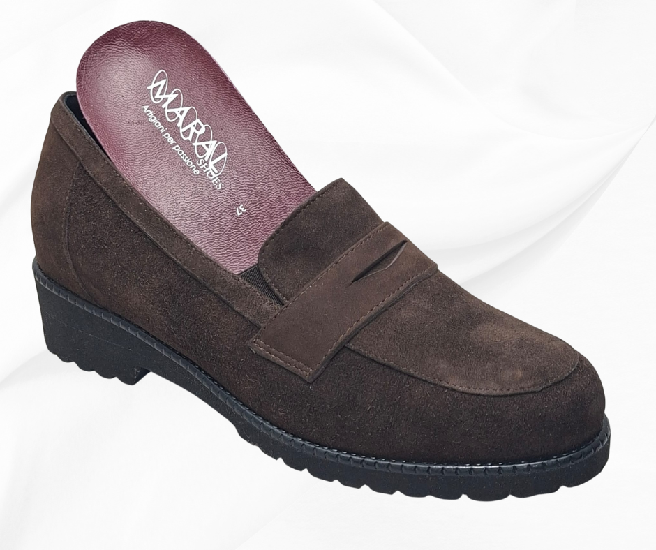 MARAL B012 CAMOSCIO MARRONE mocassino comodo predisposto per plantari