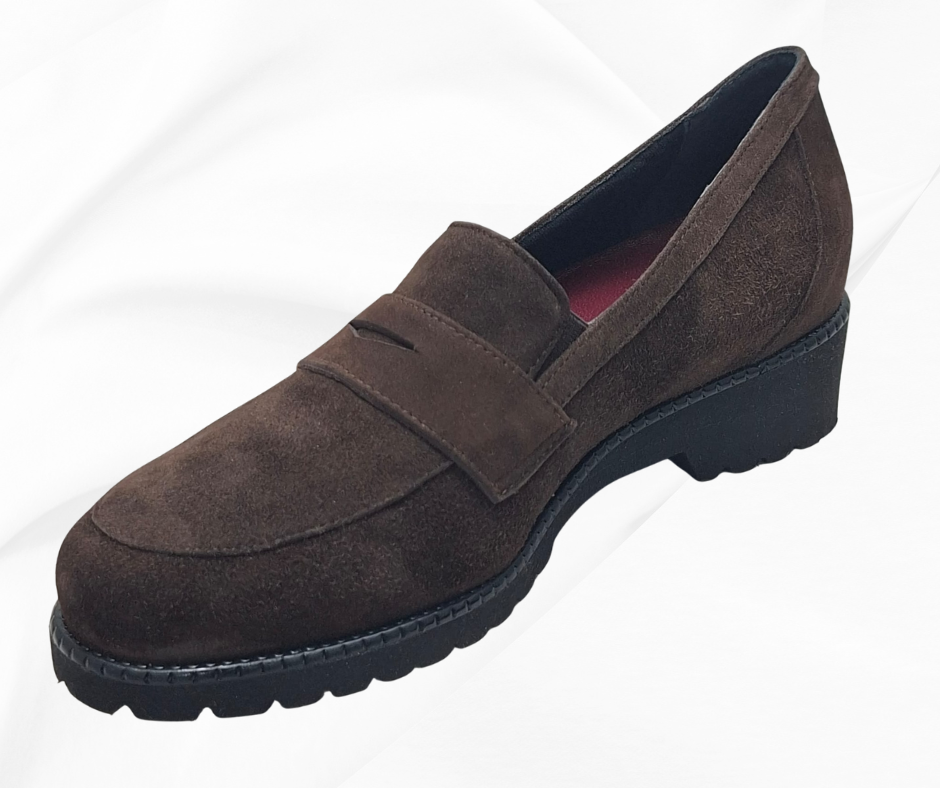 MARAL B012 CAMOSCIO MARRONE mocassino comodo predisposto per plantari
